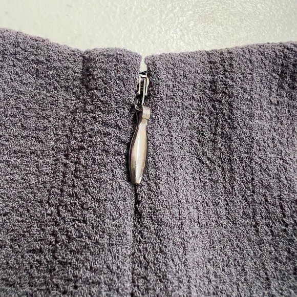 Rebecca Taylor  Charcoal Gray Mesh Panel Long Sleeve Flounce Dress - Size 0 - Picture 7 of 10